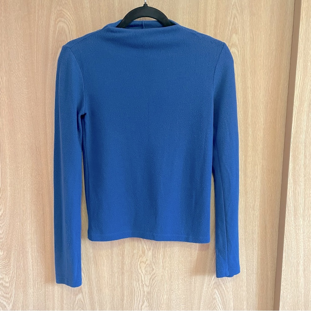 Forever 21 Blue Mock Neck Long Sleeve